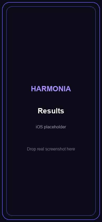 Harmonia Results and balance score on iPhone